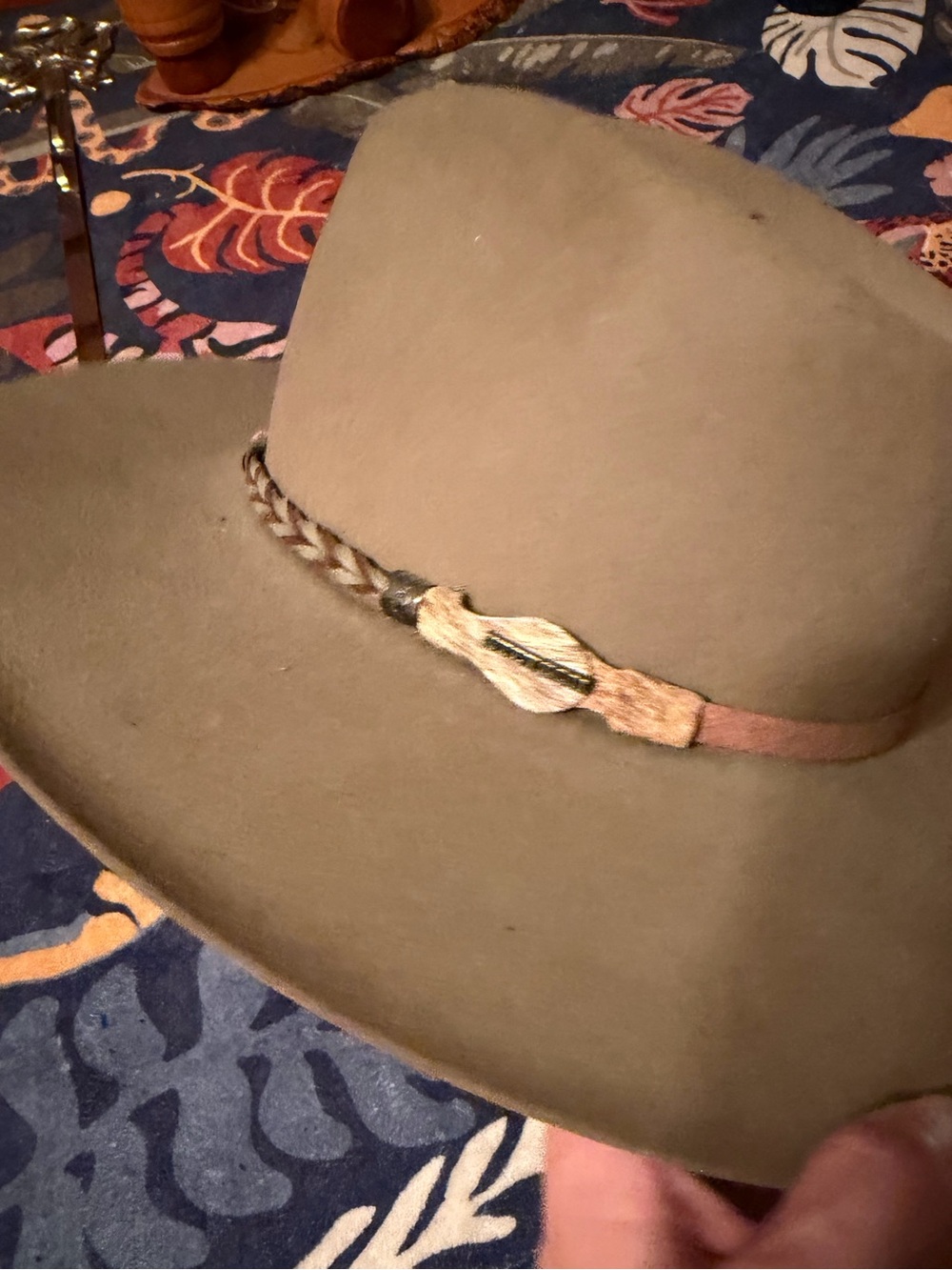 Stetson American Buffalo Drifter 4X Buffalo Felt Western Hat Stone 6 7/8 USA - Picture 12 of 15